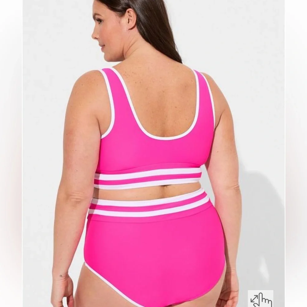 New! Set! Torrid 3 Banding Swim Bathing Suit 3X - Picture 3 of 3